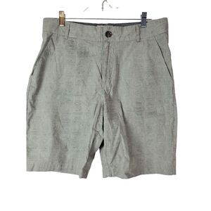 WRK Materials Men's Geometric Chino‎ Shorts Gray Size 33 100% Cotton